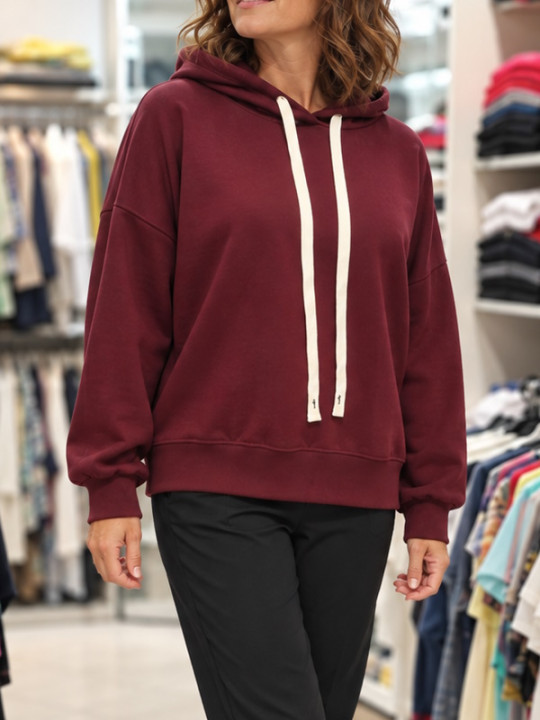 Pulover J5045 bordo rdeč