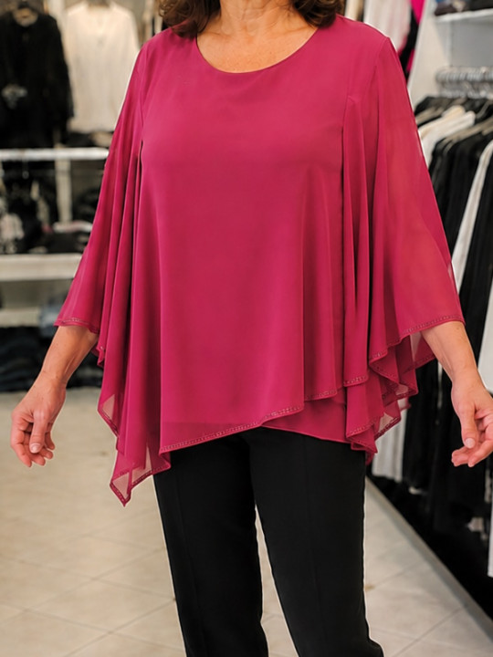 Elegantna bluza T5008 bordo rdeča