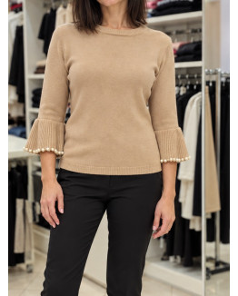 Ženski pulover J6419 bež Ženski pulover J6419 bež
