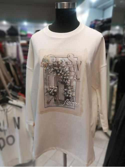 Ženska majica s 3-4 rokavi ES172 bela