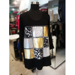 Bombažna majica za močnejše postave T50022 črna