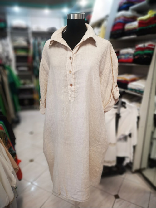 Lanena tunika ES467 bež