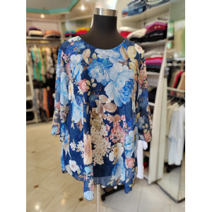 Bluza s 3-4 rokavi P6033 modra