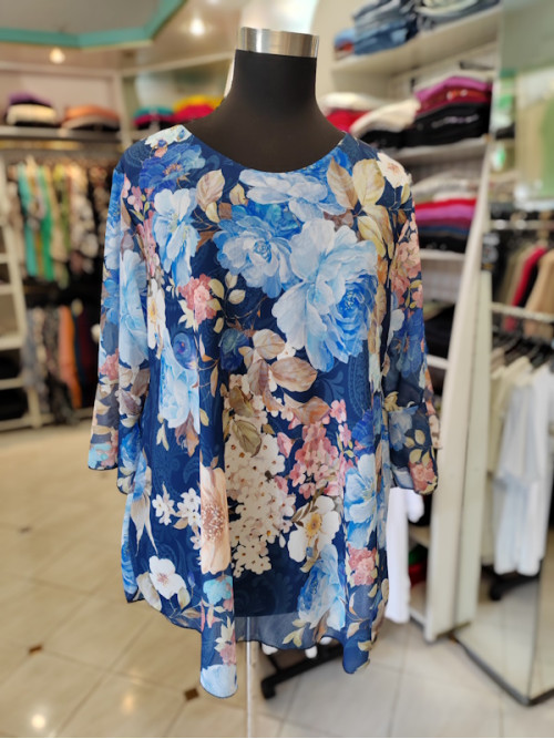 Bluza s 3-4 rokavi P6033 modra Bluza s 3-4 rokavi P6033 modra