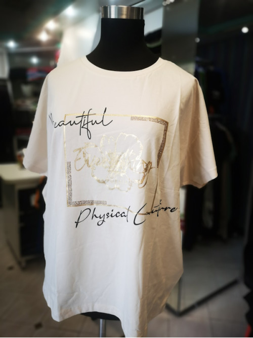 Bombažna majica za močnejše ženske TU036