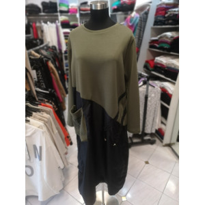 Bombažna obleka ES156 zelena