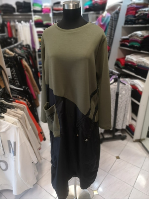 Bombažna obleka ES156 zelena