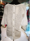 Bombažna bluza S5049 bela