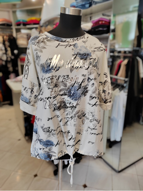 Ženska bombažna majica s 3-4 rokavi P6035-1