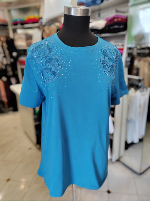 Ženska bombažna majica P6030 modra