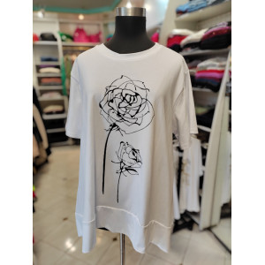 Bombažna majica za močnejše postave P6016 bela