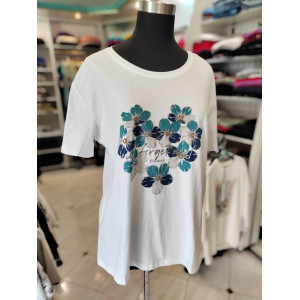 Bombažna majica s kratkimi rokavi P6037 bela