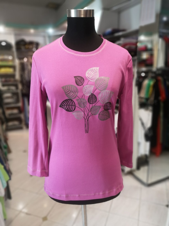 Bombažna majica s 3-4 rokavi FI005 roza