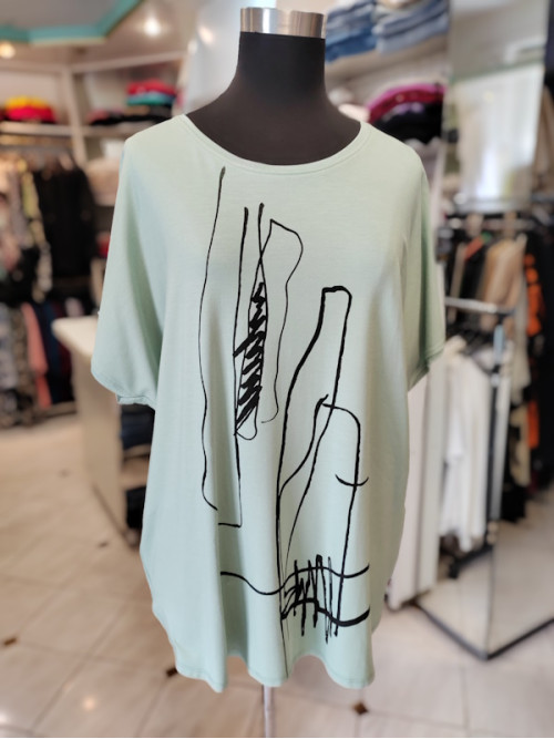 Modna majica T6007 zelena