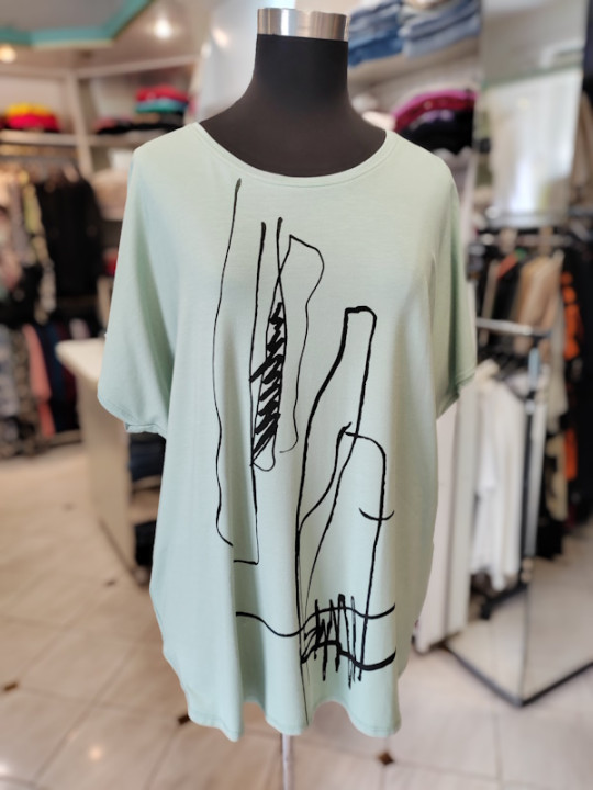 Modna majica T6007 zelena