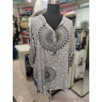 Daljša viskozna bluza P6209 siva