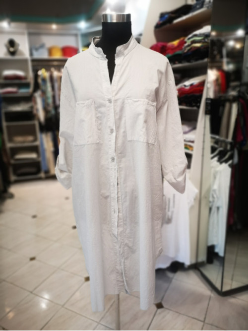 Dolga srajca S5184 siva