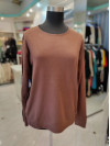 Enobarvni pulover J6408 rjav Enobarvni pulover J6408 rjav