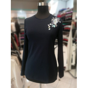 Bombažna ženska majica Tina modra