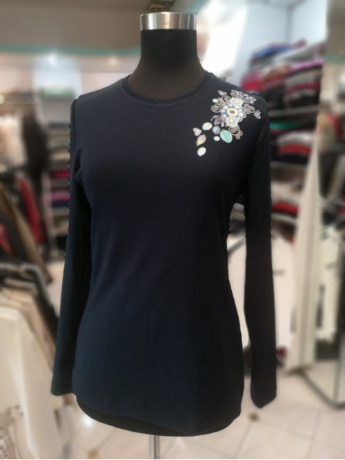 Bombažna ženska majica Tina modra