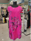 Lanena obleka P6304 roza