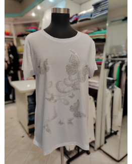 Ženska majica s kratkimi rokavi P6075 bela Ženska majica s kratkimi rokavi P6075 bela