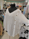 Lanena majica P6123 bela
