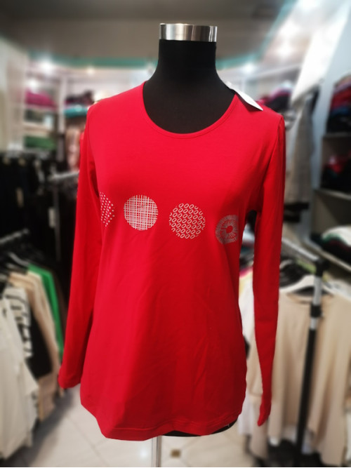 Majica z dolgimi rokavi SIA rdeča – do velikosti 54