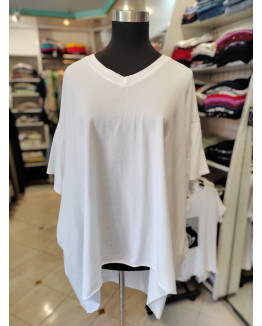 Bombažna majica za močnejše postave P6043 bela