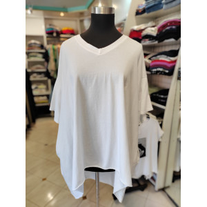 Bombažna majica za močnejše postave P6043 bela