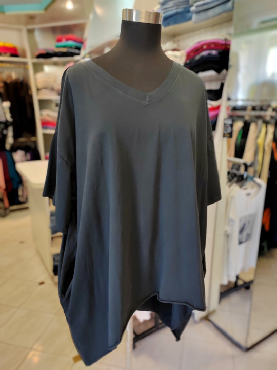 Bombažna majica za močnejše postave P6043 črna