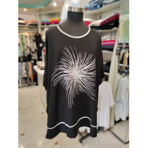 Ženska majica za močnejše postave T6018 črna