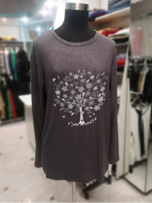 Ženska majica z dolgimi rokavi J5002 siva