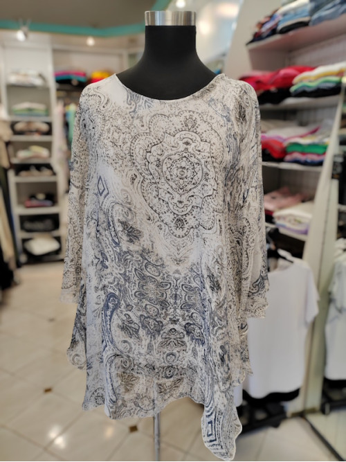 Modna majica P6168 bela