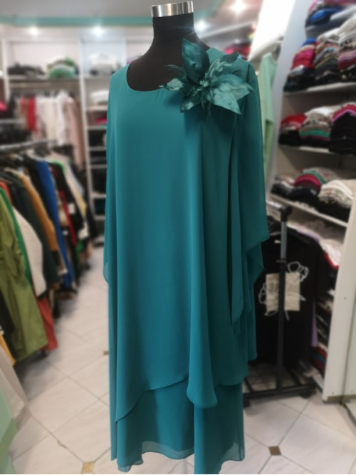 Elegantna obleka za močnejše postave TU013 vel 56 do 62