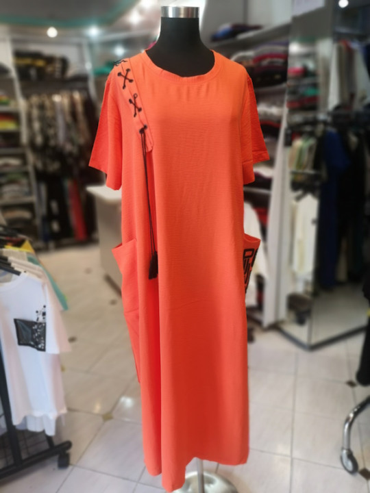 Ženska obleka: t5066 oranžna