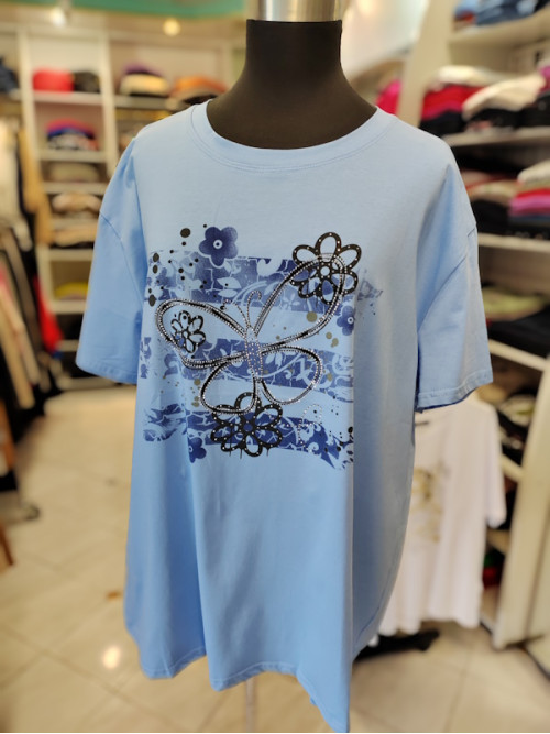 Ženska majica za močnejše postave P6028 modra