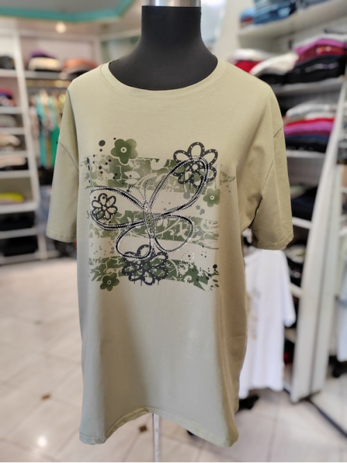 Ženska majica za močnejše postave P6028 zelena