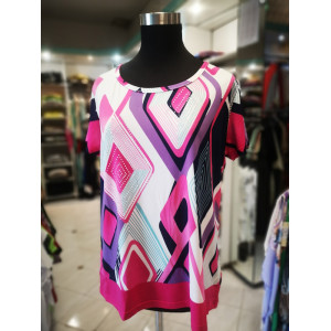 Ženska majica s kratkimi rokavi S5033 roza