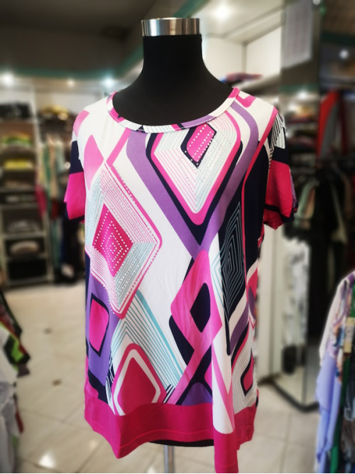 Ženska majica s kratkimi rokavi S5033 roza