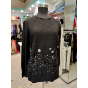 Ženski pulover J5126 črn