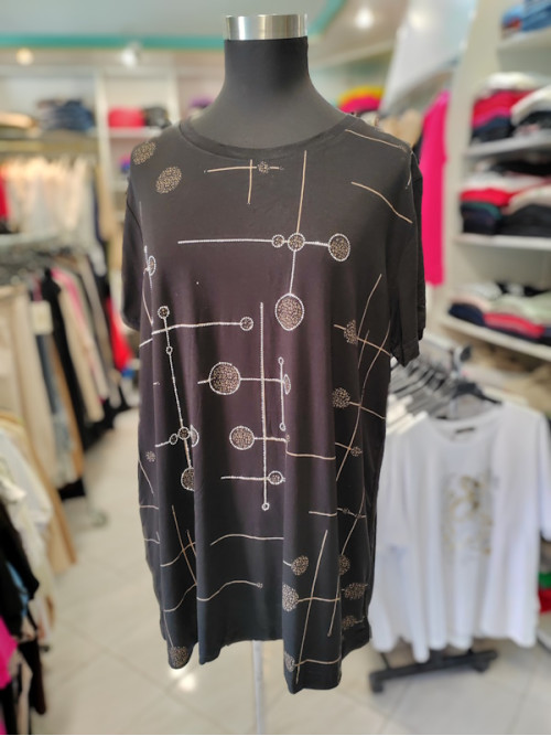 Ženska majica za močnejše postave P6027 črna