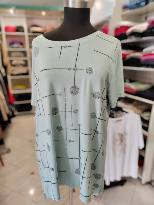 Ženska majica za močnejše postave P6027 turkizna