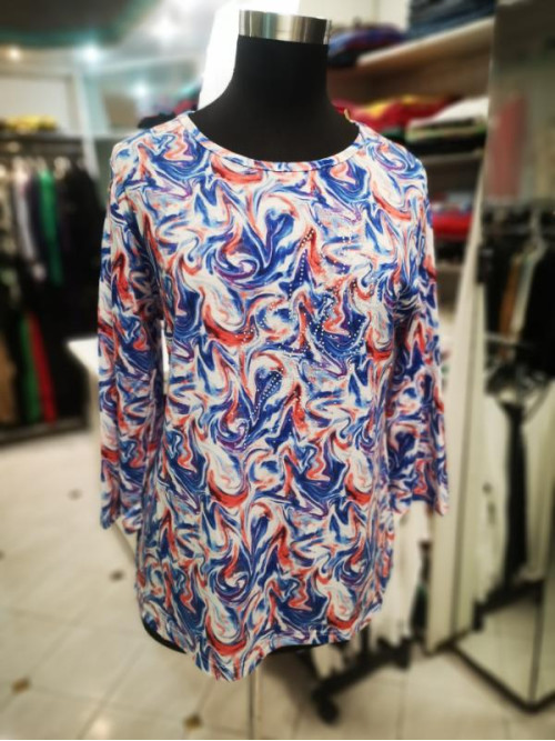 Majica s 3-4 rokavi J5001 modra