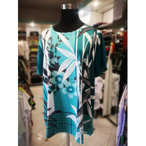 Ženska majica s kratkimi rokavi S5034 turkizna