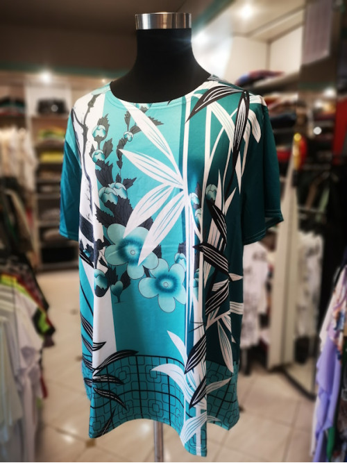 Ženska majica s kratkimi rokavi S5034 turkizna