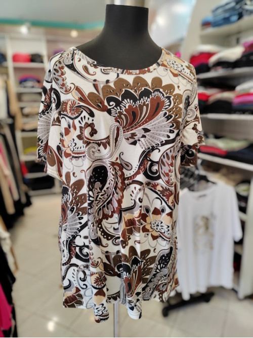 Ženska majica s kratkimi rokavi P6026 rjava