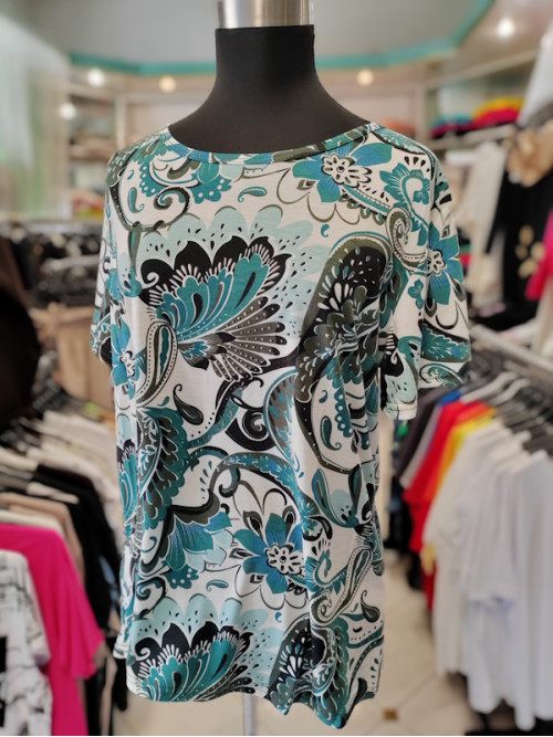 Ženska majica s kratkimi rokavi P6026 zelena