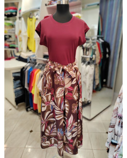 Ženska dolga obleka P6184 bordo rdeča