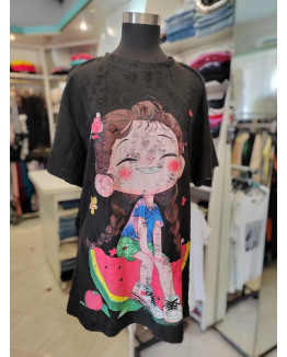 Ženska majica P6042-črna